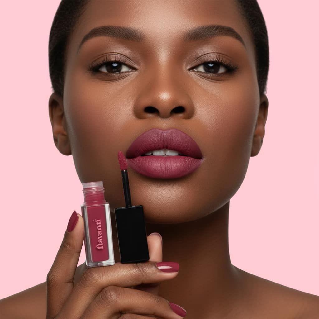 Velvet Matte Lip Gloss – Viola | Vegan Deep Burgundy Shade