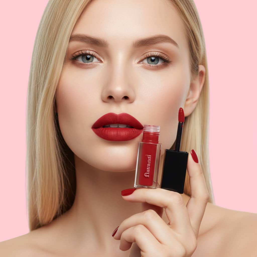 Velvet Matte Lip Gloss – Scarlet | Vegan, Bold Red Lip