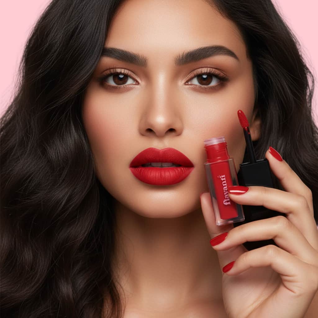 Velvet Matte Lip Gloss – Scarlet | Vegan, Bold Red Lip