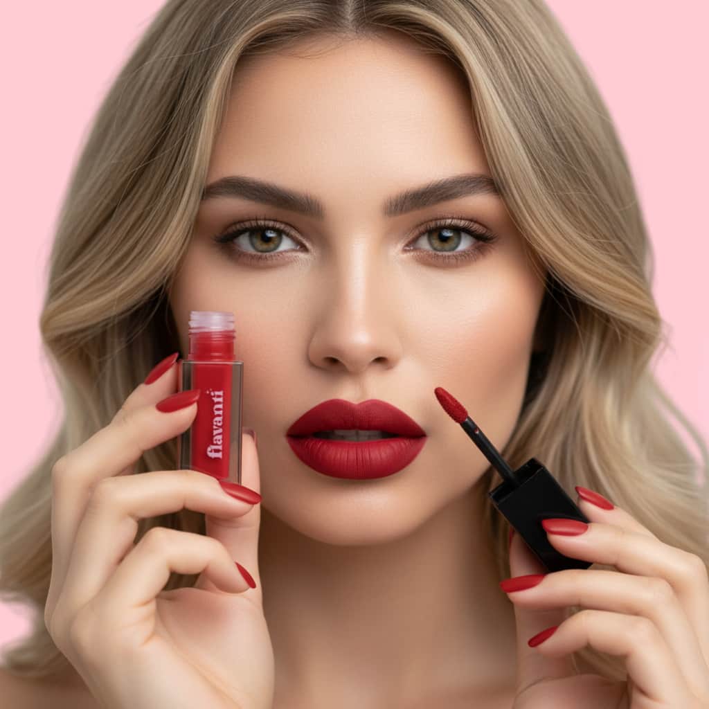 Velvet Matte Lip Gloss – Scarlet | Vegan, Bold Red Lip