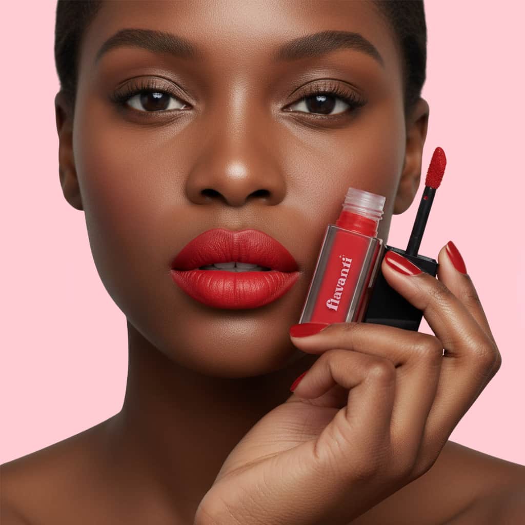 Velvet Matte Lip Gloss – Scarlet | Vegan, Bold Red Lip