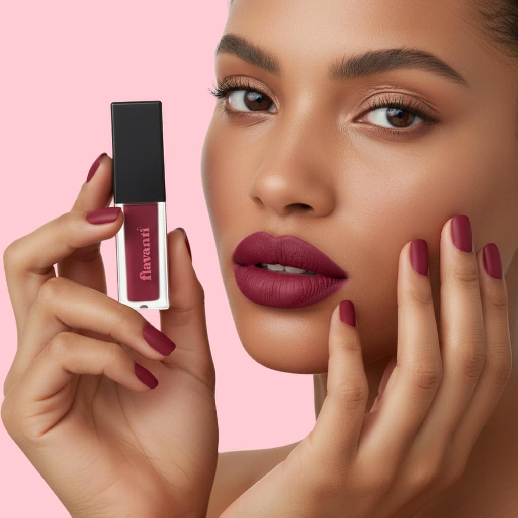 Velvet Matte Lip Gloss – Viola | Vegan Deep Burgundy Shade