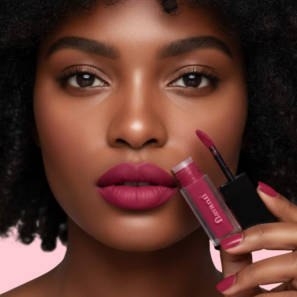 Velvet Matte Lip Gloss – Viola | Vegan Deep Burgundy Shade