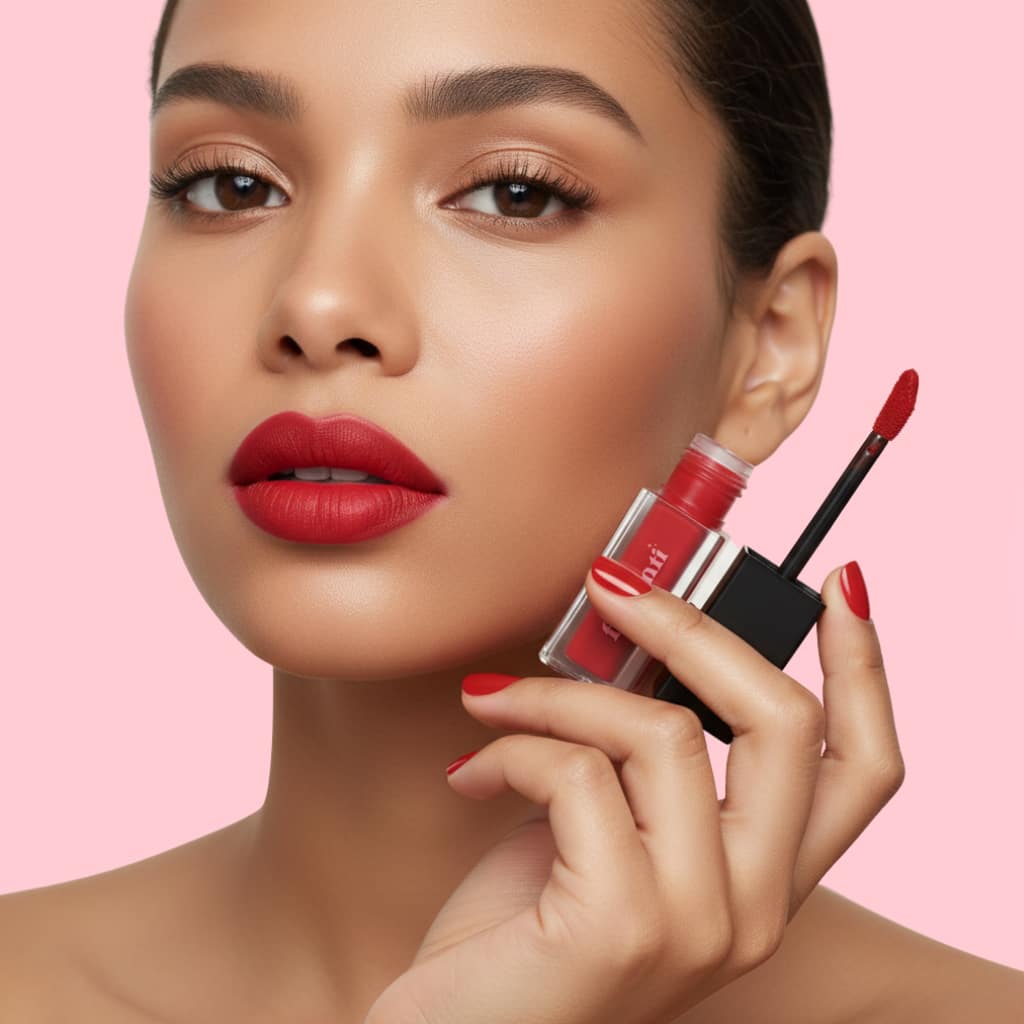 Velvet Matte Lip Gloss – Carmine | Vegan Classic Red