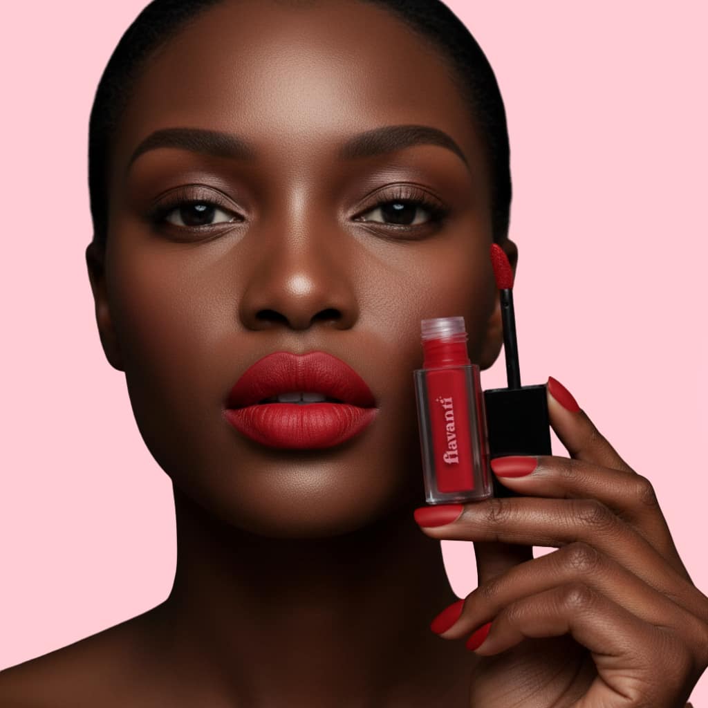 Velvet Matte Lip Gloss – Carmine | Vegan Classic Red