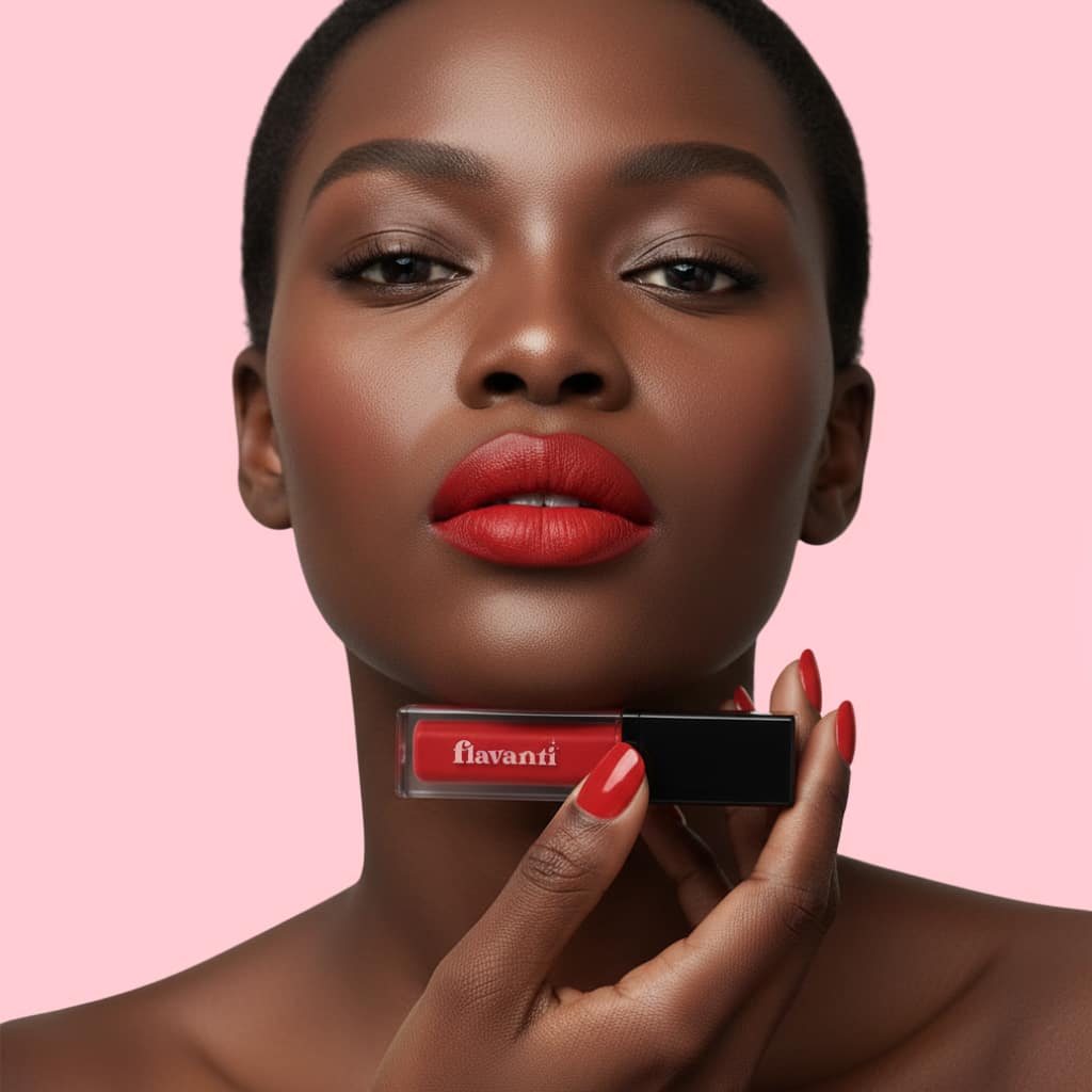 Velvet Matte Lip Gloss – Carmine | Vegan Classic Red