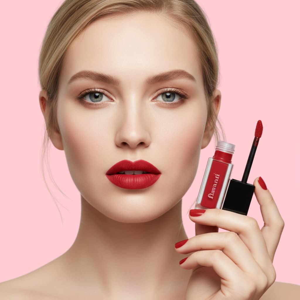 Velvet Matte Lip Gloss – Carmine | Vegan Classic Red