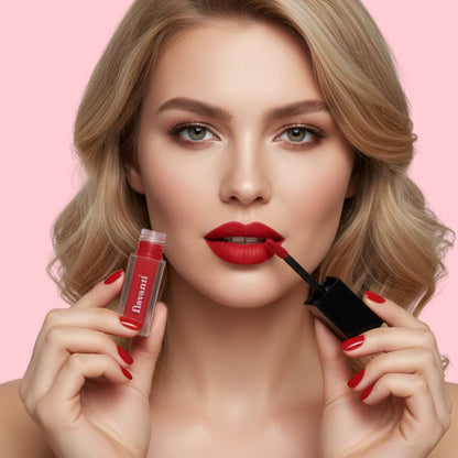 Velvet Matte Lip Gloss – Carmine | Vegan Classic Red