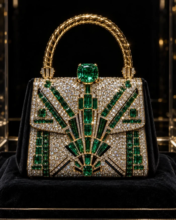 Opera Gioiello set with diamonds and emeralds
